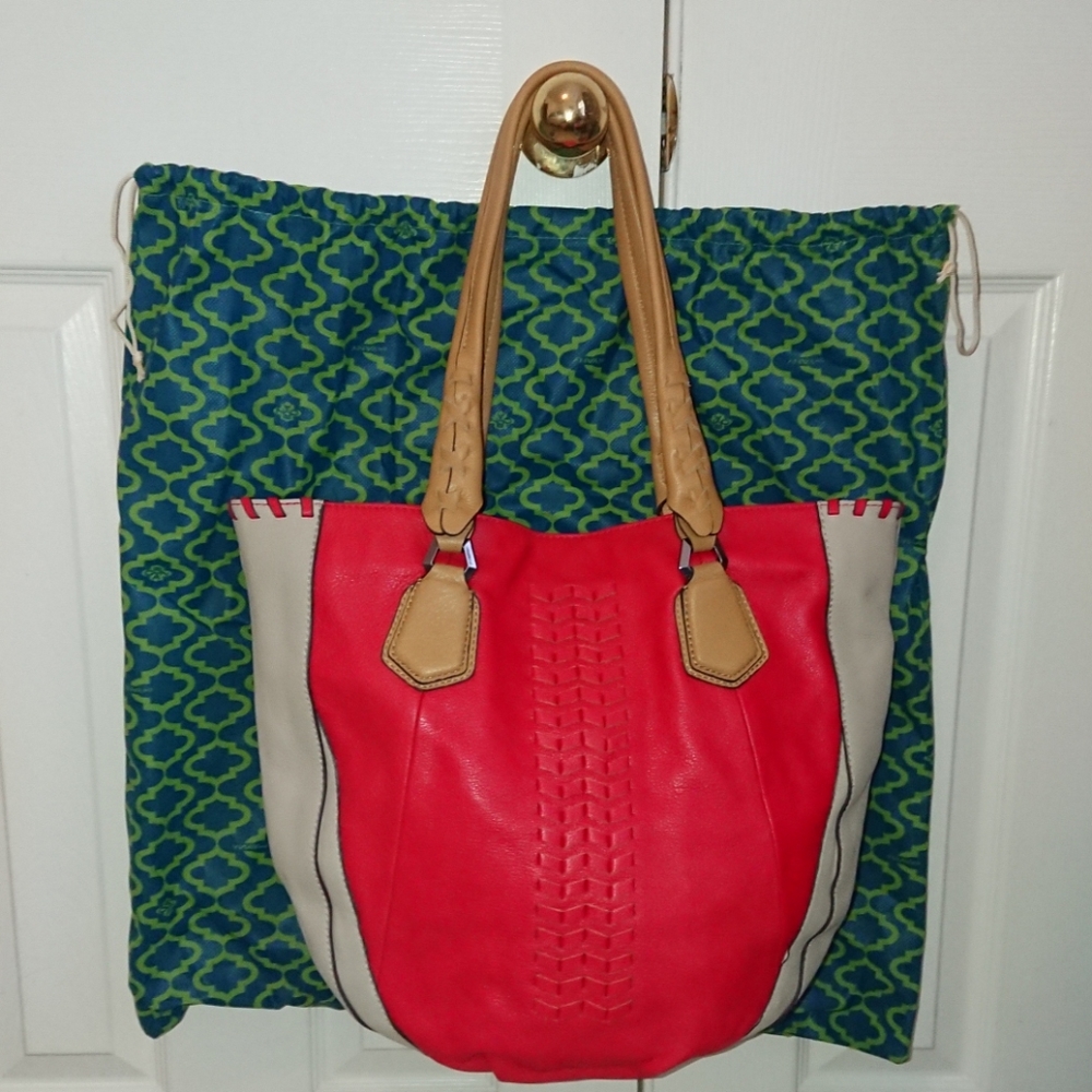 NWOT orYANY Colorblock Leather Tote Bag